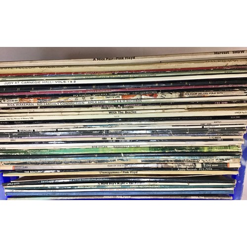 188 - BOX OF VARIOUS ROCK AND POP ALBUMS AND SINGLES. Found here we have a varied collection of artist’s t... 