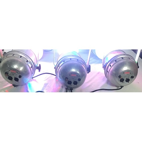 524 - SET OF 6 EDJ  LED56 BAND / DJ STAGE LED LIGHTS. These lights are in two sets each with 3 lights on b... 