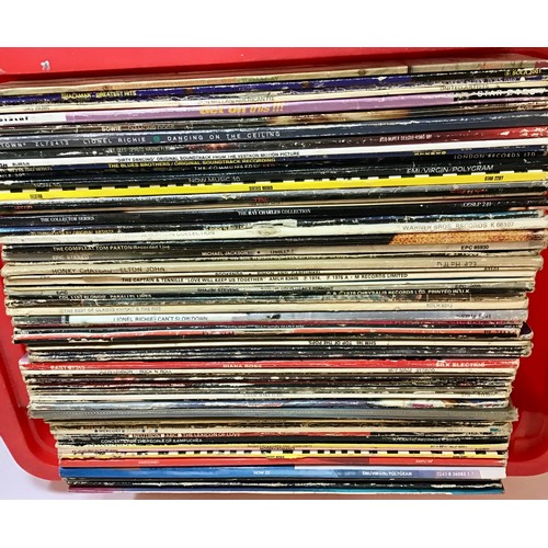 189 - BOX OF VINYL LP RECORDS. To include artists - Elton John - Stevie Wonder - Michael Jackson - Thin Li... 