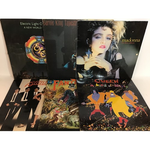 208 - BOX OF VARIOUS ROCK AND POP RELATED LP VINYL RECORDS. In this collection we find artists to include ... 