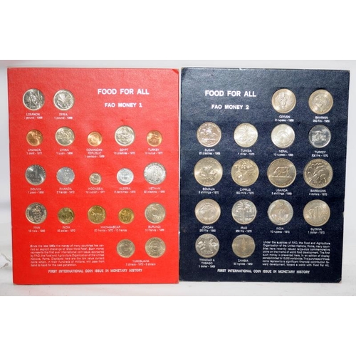 327 - Food For All International Coin Issue Money 1 and Money 2. Commemorative coins issued under the Unit... 