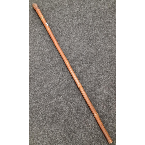 160A - Edwardian bamboo sword stick with ornate handle 84cm total length. Being over 100 years old we are l... 