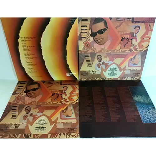 154 - STEVIE WONDER VINYL LP RECORDS X 4. Titles here are - Talking Book - Fulfillingness’ First Finale x ... 