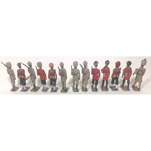 90 - Lead soldiers Indian Regiments 1914 to include Sikhs, Punjabis etc (13)