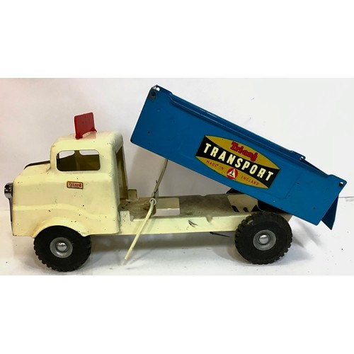 420 - Vintage 1950s -60s Pressed Steel Triang Transport Van /  Truck Lorry. Great condition for age with l... 