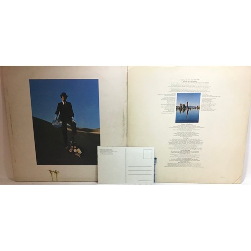 157 - PINK FLOYD ‘WISH YOU WERE HERE’ VINYL LP. Here on SHVL 814 from 1975 and complete with postcard and ... 