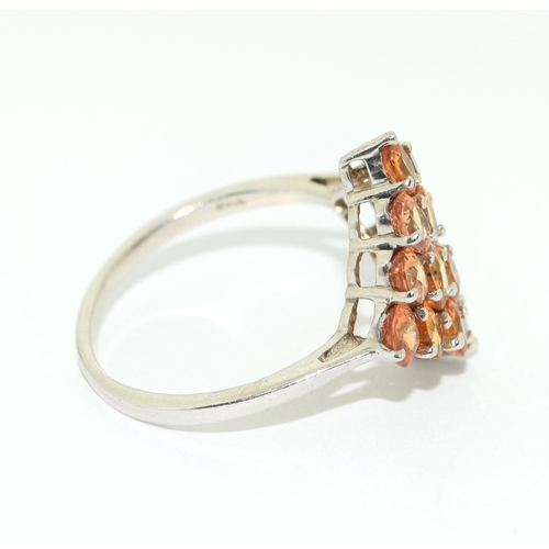 204 - A 925 silver and citrine ring Size T