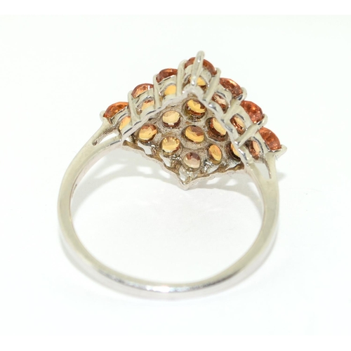 204 - A 925 silver and citrine ring Size T