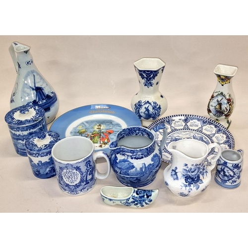 95 - Mixed china and ceramics to include blue and white pieces by Delft and Copeland Spode.