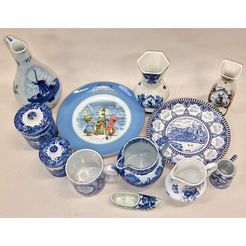 95 - Mixed china and ceramics to include blue and white pieces by Delft and Copeland Spode.