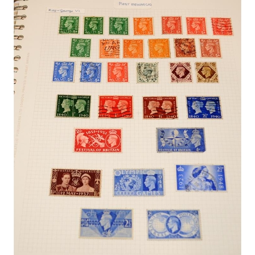 423 - Stamps: Album and stock book of GB stamps. Includes early and high value examples and sheets