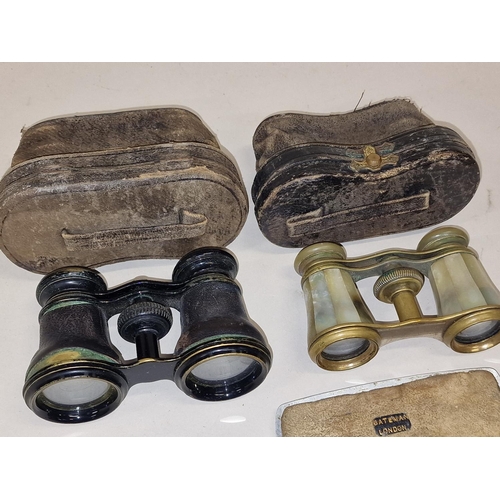 59 - Two pairs of cased opera glasses together with two pairs of spectacles (4).