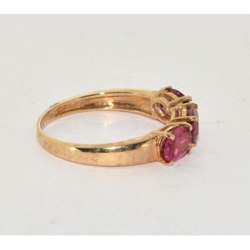 239 - 9ct gold ladies Pink Tourmaline ring size S