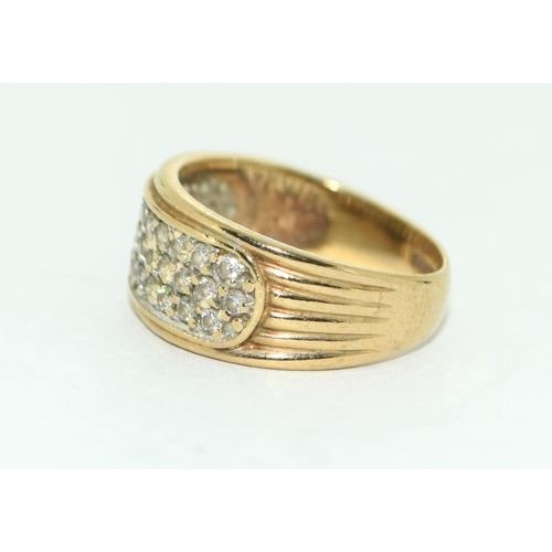 136 - 9ct gold ladies 3 bar Diamond ring 3.1g size J