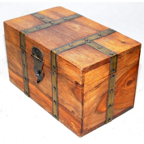 225 - Wooden casket containing a quantity of gents fashion watches