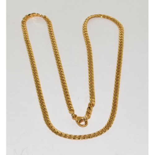 257 - 18ct gold flat link necklace 40cm 11g