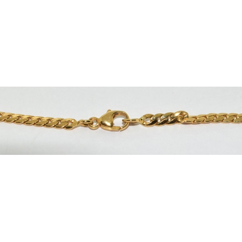 257 - 18ct gold flat link necklace 40cm 11g