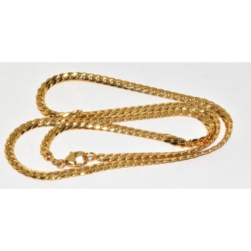 257 - 18ct gold flat link necklace 40cm 11g