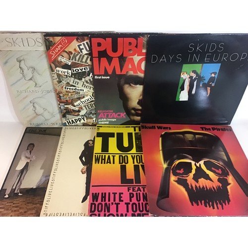 153 - BOX OF VARIOUS PUNK / NEW WAVE VINYL LP RECORDS. Artists here include - The Clash - XTC - Skids - Pu... 