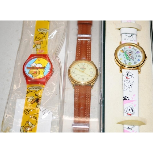 183 - Collection of themed watches, well known brands or movie franchises including a Harrods Swatch and S... 