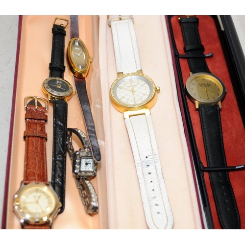 213 - Large collection of ladies fashion watches, mostly boxed. 20 in lot