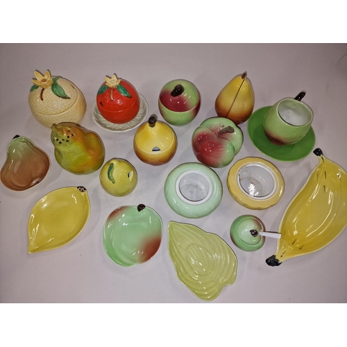 110 - Carlton Ware vintage collection of fruit shape preserve pots, dishes etc.