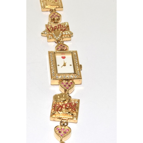 170 - Betty Boop enamel and gold colour bracelet and watch T M Hearst/F.S