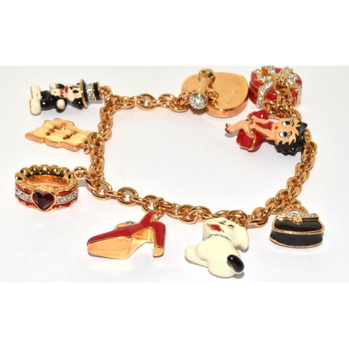 170 - Betty Boop enamel and gold colour bracelet and watch T M Hearst/F.S