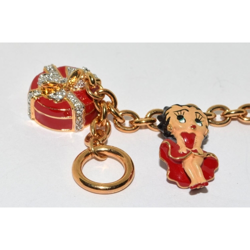 170 - Betty Boop enamel and gold colour bracelet and watch T M Hearst/F.S