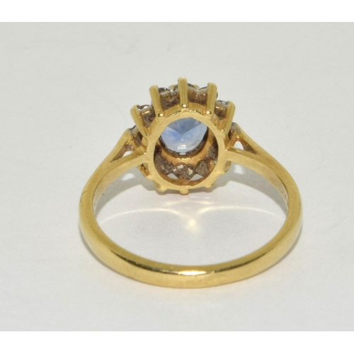 215 - A Sapphire/Diamond 18ct gold Princess Diana style ring Size M