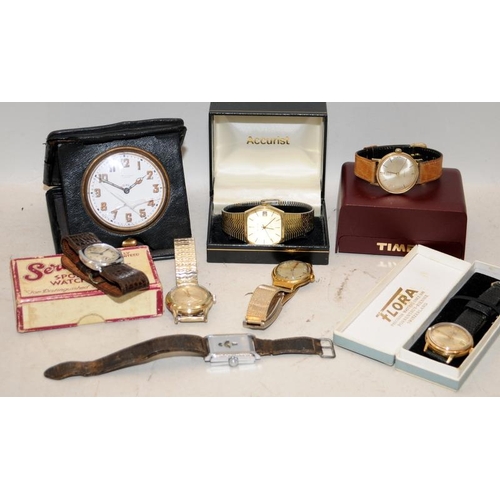 233 - Collection of vintage gents mechanical watches including Services, Timex etc, some boxed. All offere... 