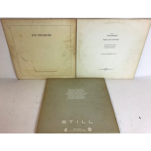 291 - JOY DIVISION VINYL RECORDS X 3. In this lot we have a double vinyl album ‘Still’ presented in a gate... 