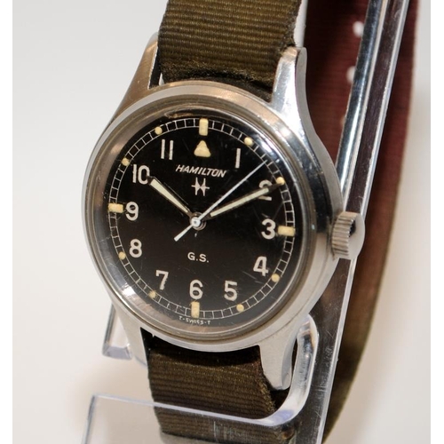 248 - Vintage Hamilton GS General Service Tropicalised military watch with 75 cal manual movement. Fitted ... 