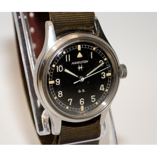 248 - Vintage Hamilton GS General Service Tropicalised military watch with 75 cal manual movement. Fitted ... 