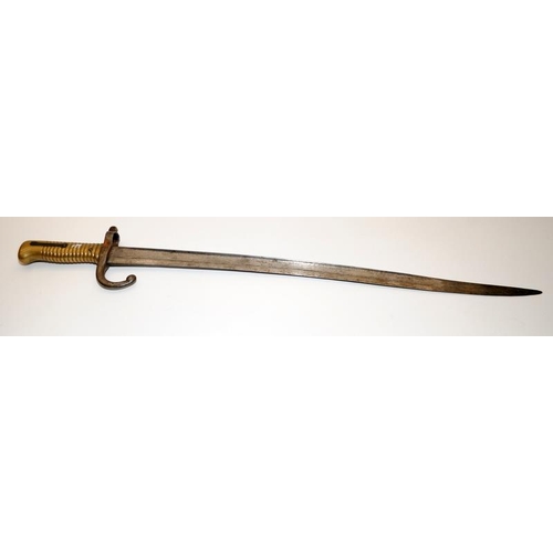 320 - Two antique French bayonets, the longest being 70cms o/all