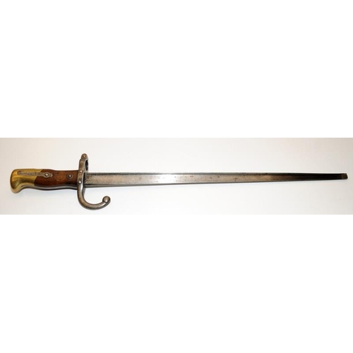 320 - Two antique French bayonets, the longest being 70cms o/all