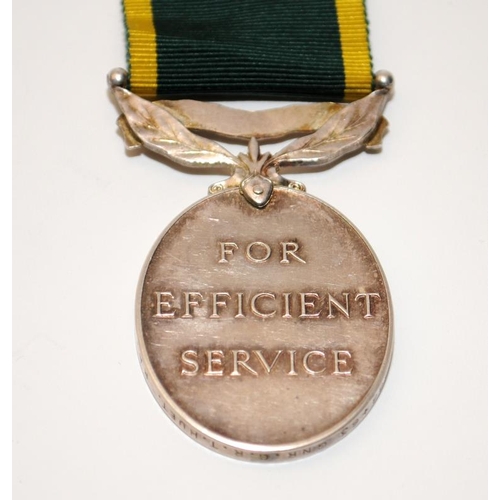 323 - Territorial Efficiency medal, up to 1967 version, Awarded to GNR Huet RA