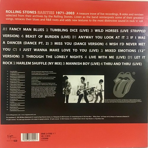 247 - THE ROLLING STONES VINYL DOUBLE ALBUM ‘RARITIES 1971-2003’. Limited edition release here on Virgin R... 