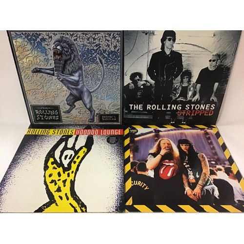 278 - ROLLING STONES VINYL LP RECORDS X 4. Titles here include - Voodoo Lounge - Stripped - Bridges To Bab... 