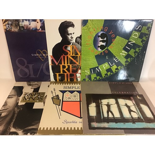 236 - SIMPLE MINDS VINYL LP RECORDS X 6. Titles here include - Celebration - Street Fighting Years - Minds... 