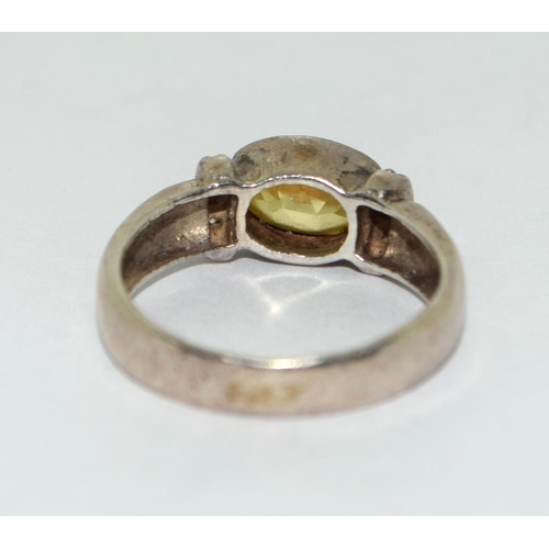 164 - A 925 silver and citrine ring Size N