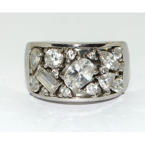 166 - A 925 silver and CZ ring size N