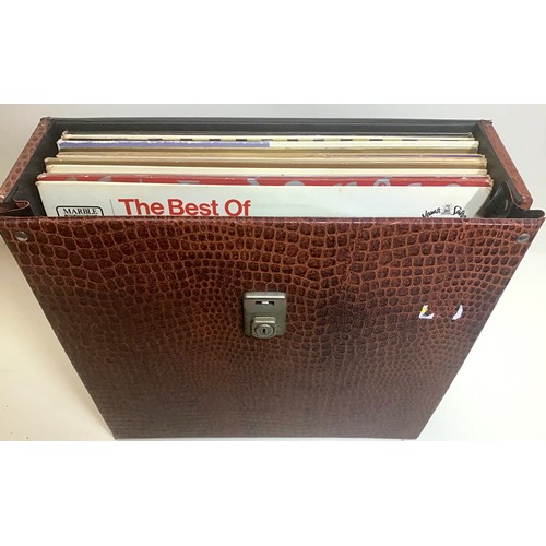 358 - CASE OF VARIOUS ROCK & ROLL VINYL ALBUMS. Mainly found here in VG+ conditions we have artists to inc... 