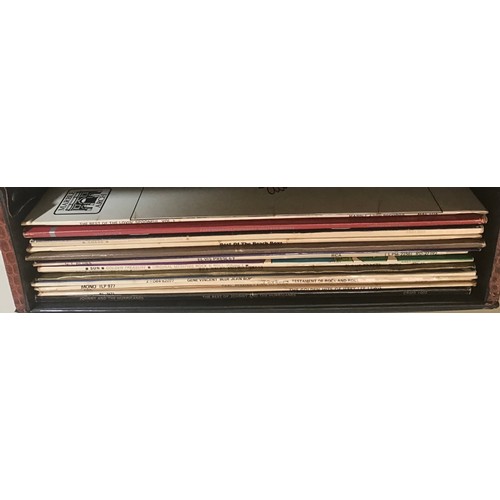 358 - CASE OF VARIOUS ROCK & ROLL VINYL ALBUMS. Mainly found here in VG+ conditions we have artists to inc... 