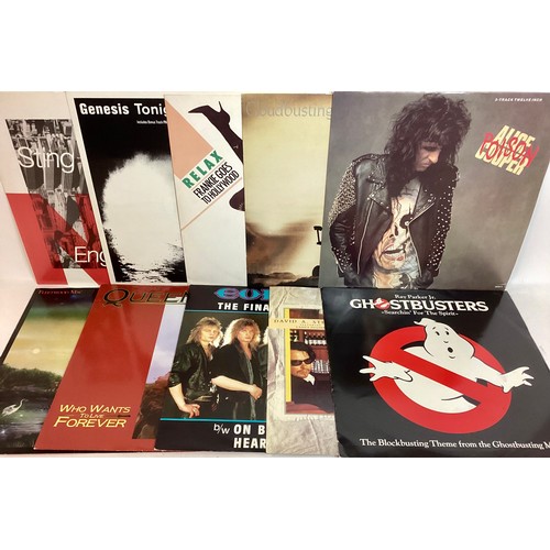 92 - BOX OF VARIOUS ROCK AND POP VINYL LP, 12” & 7” RECORDS. All found here in VG+/Ex conditions are thes... 