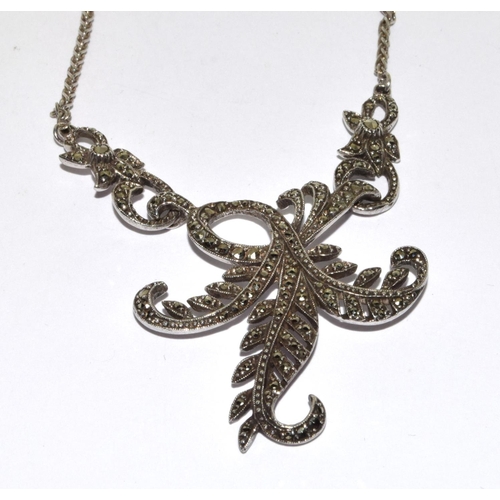 201A - 1940s Silver marcasite necklace