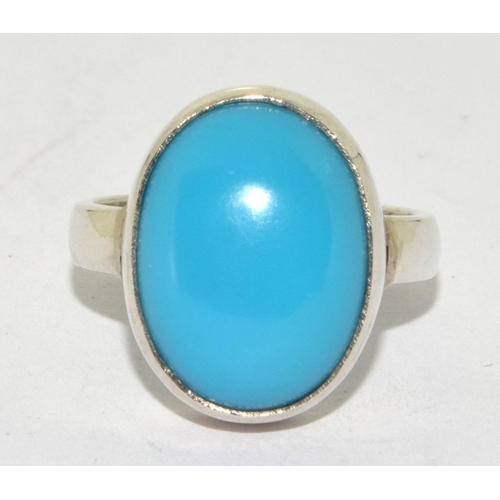 265 - Large Turquoise 925 silver ring size M