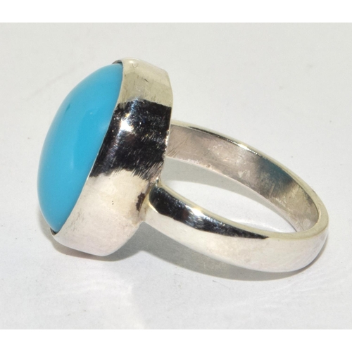 265 - Large Turquoise 925 silver ring size M