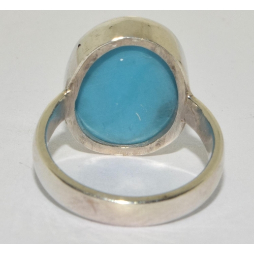 265 - Large Turquoise 925 silver ring size M