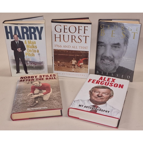 57 - Collection of football related autobiographies to include Geoff Hurst, Harry Redknapp, George Best a... 